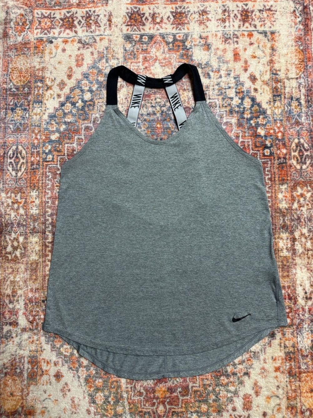 Nike Dri-FIT Gray Racerback Tank Top Large Loose Fit Athletic